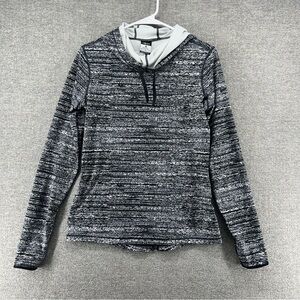 Nike Pro Dri‎ Fit Hoodie Women Medium Activewear Gray All Over Print Running